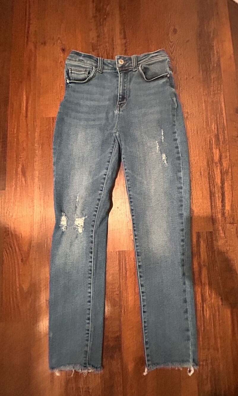 Wax Jean Los Angeles California Distressed Raw Hem Skinny Jeans